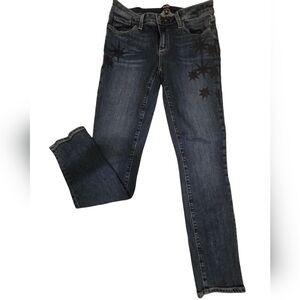 Blue PAIGE Star Embroidery Skyline Ankle Peg Jeans sz 28
